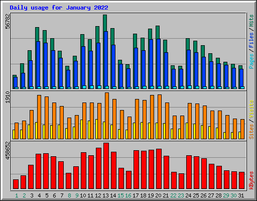 Daily usage for January 2022