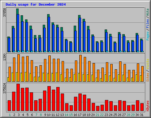 Daily usage for December 2024