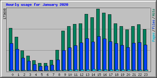Hourly usage for January 2020