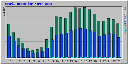 Hourly usage for March 2020