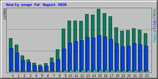 Hourly usage for August 2020