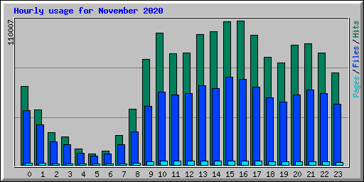 Hourly usage for November 2020
