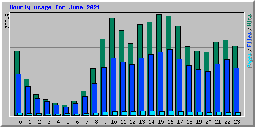 Hourly usage for June 2021
