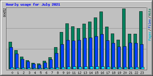 Hourly usage for July 2021
