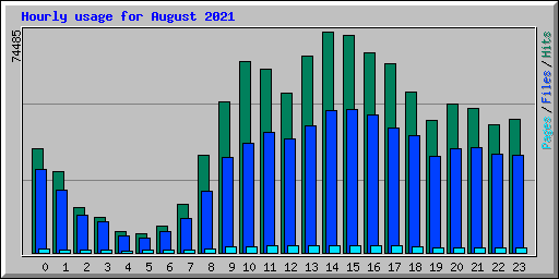 Hourly usage for August 2021