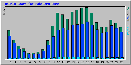 Hourly usage for February 2022