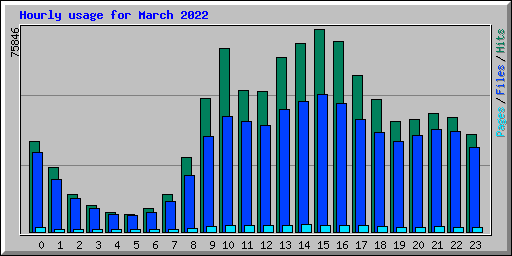 Hourly usage for March 2022