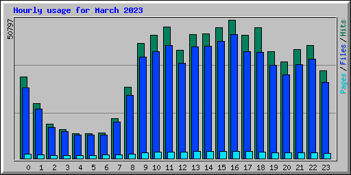 Hourly usage for March 2023