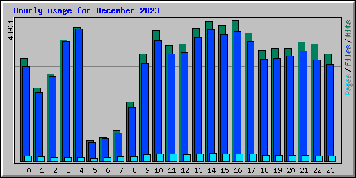 Hourly usage for December 2023