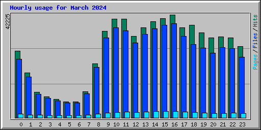 Hourly usage for March 2024